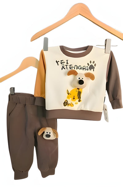 Premium Imported Dog Design Sweatshirt & Jogger Set – For 2 to 6 Year Kids Bring playful charm to your child’s winter wardrobe!