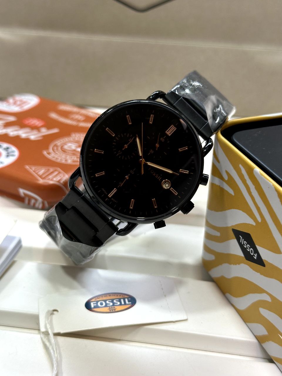 Fossil Commuter White Satin Chronograph Collection