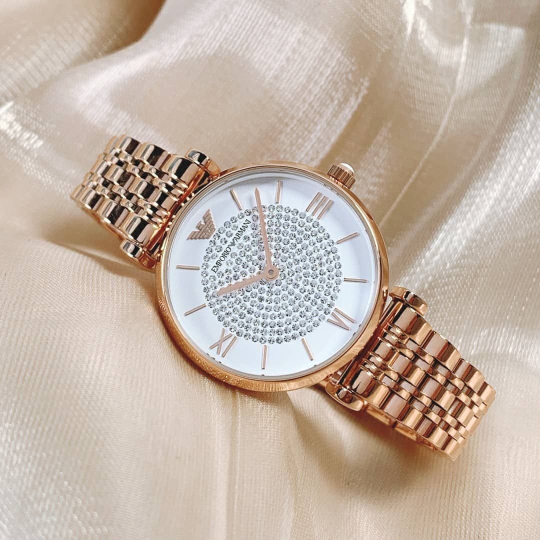 Beautiful Emporio Armani with its All New Diamond Studded Mother of Pearl Dial