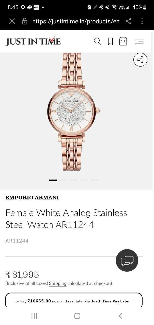 Beautiful Emporio Armani with its All New Diamond Studded Mother of Pearl Dial