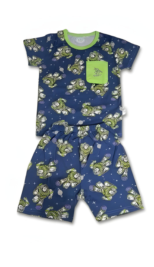 Imported “Space Buddy” Cartoon Printed Nightwear Set (2–6 Years)
