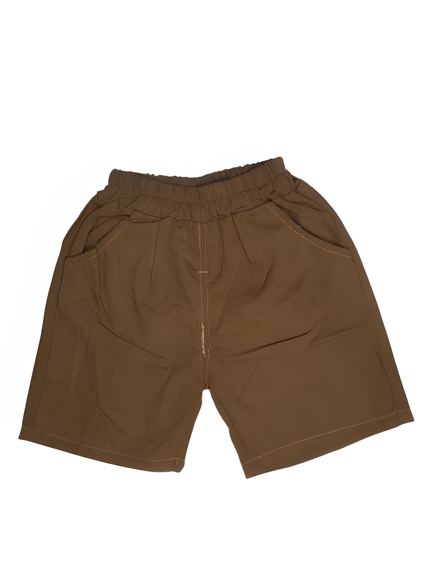 Premium Imported Beige short-sleeve shirt with a smart collar and an eye-catching green dinosaur with Brown shorts (2 to 6 years)
