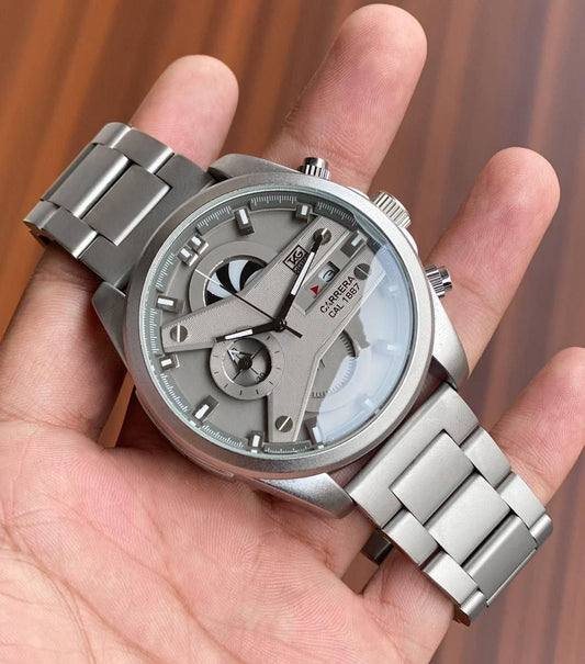 Tag Heuer A perfect combination of tag Cr7 Silver Case  With Grey Dial