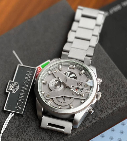 Tag Heuer A perfect combination of tag Cr7 Silver Case  With Grey Dial
