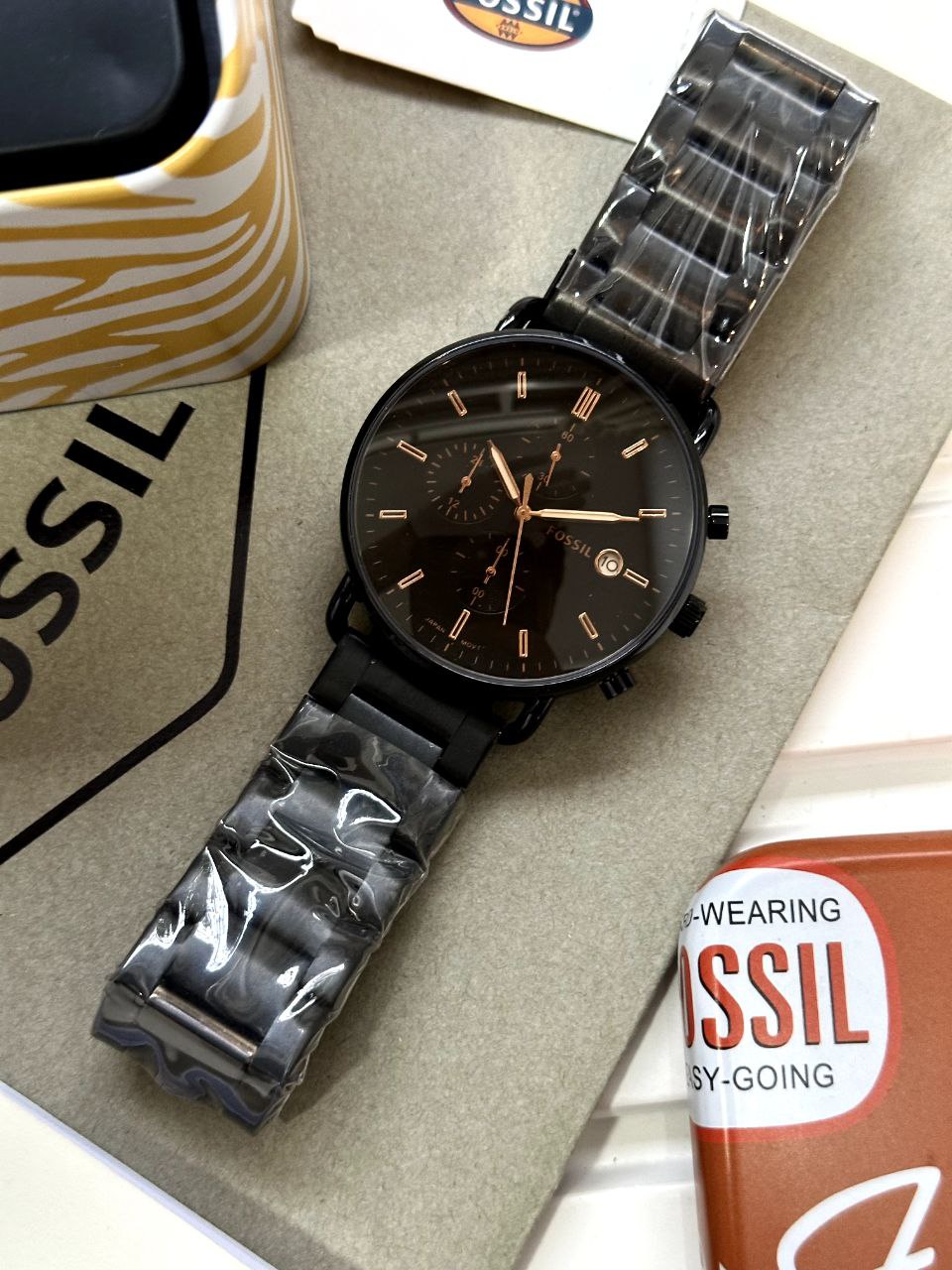 Fossil Commuter White Satin Chronograph Collection
