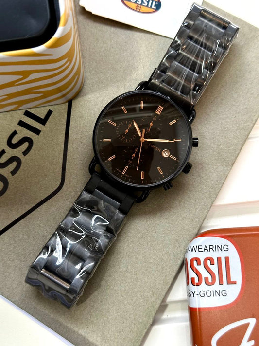 Fossil Commuter White Satin Chronograph Collection