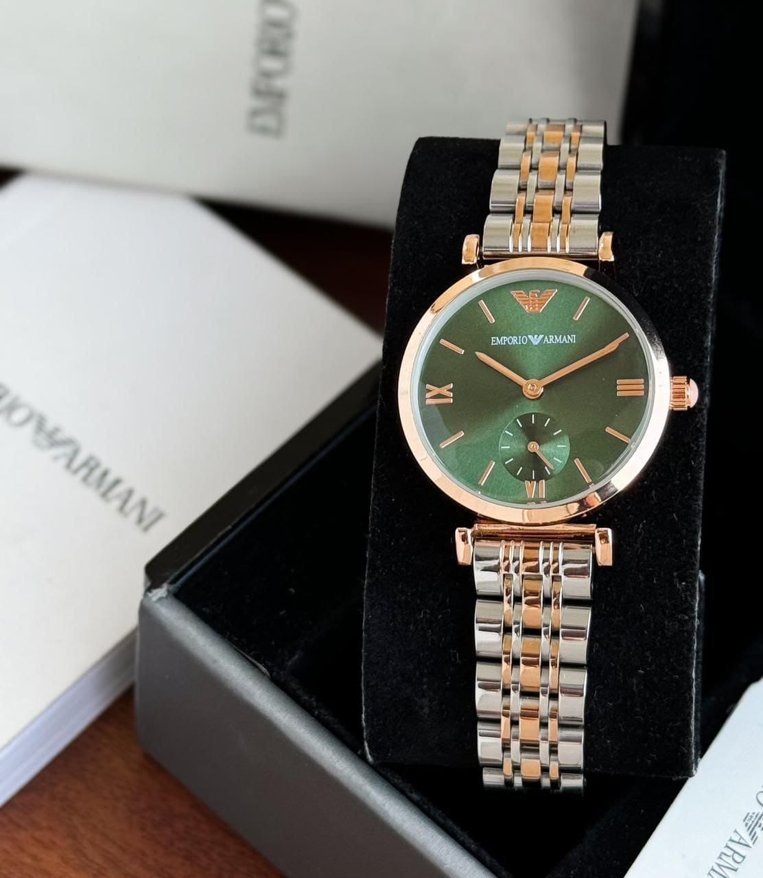 Emporio Armani with its All New Roman Green Chronograph  Dial