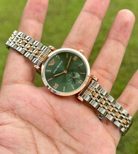 Emporio Armani with its All New Roman Green Chronograph  Dial