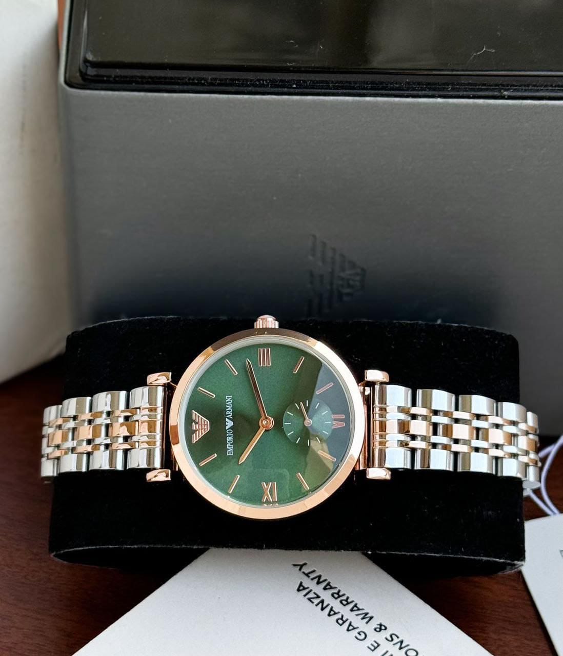 Emporio Armani with its All New Roman Green Chronograph  Dial