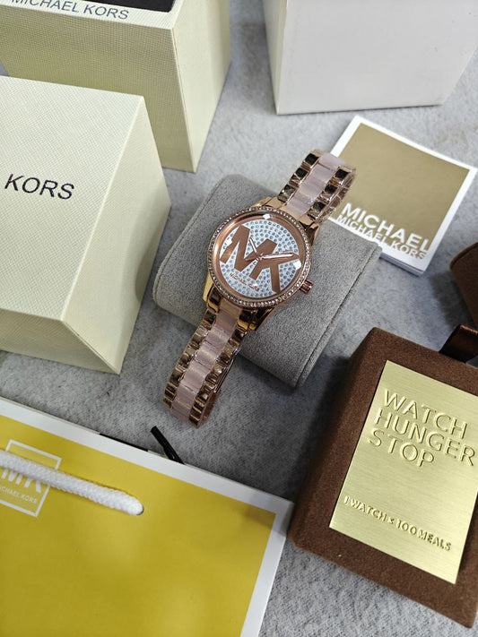 Michael Kors Luxury Rose Gold Stylish Girls Watch